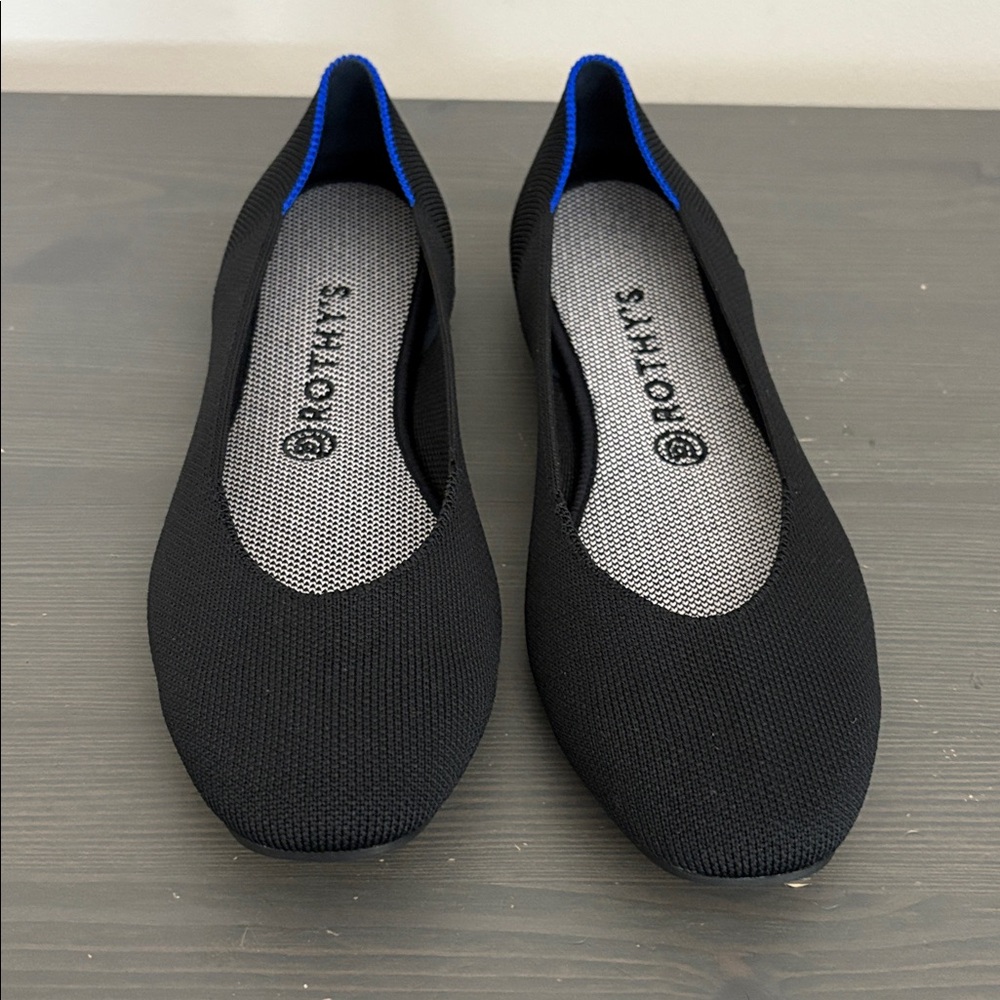 Rothy's‎ The Square Flats Womens Black Minimalist Neutral Slip On Knit Size 10 - Picture 2 of 12